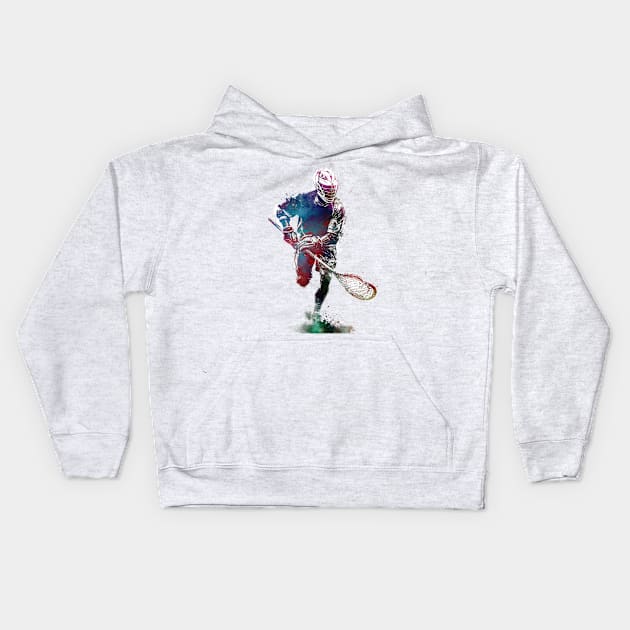 Lacrosse sport art #lacrosse #sport Kids Hoodie by JBJart